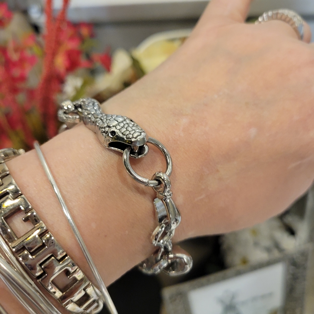 Betsey Johnson Silver Snake Bracelet